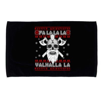 Christmas Valhalla Viking Valknut Skull Ugly Sweater Microfiber Hand Towel