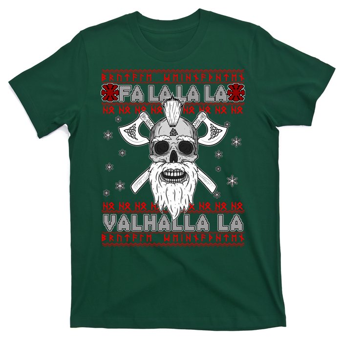 Christmas Valhalla Viking Valknut Skull Ugly Sweater T-Shirt