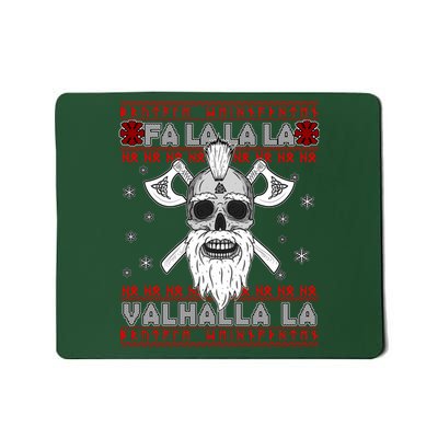 Christmas Valhalla Viking Valknut Skull Ugly Sweater Mousepad