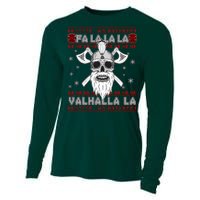 Christmas Valhalla Viking Valknut Skull Ugly Sweater Cooling Performance Long Sleeve Crew