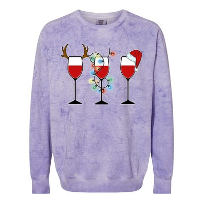 Christmas Wine Party Colorblast Crewneck Sweatshirt