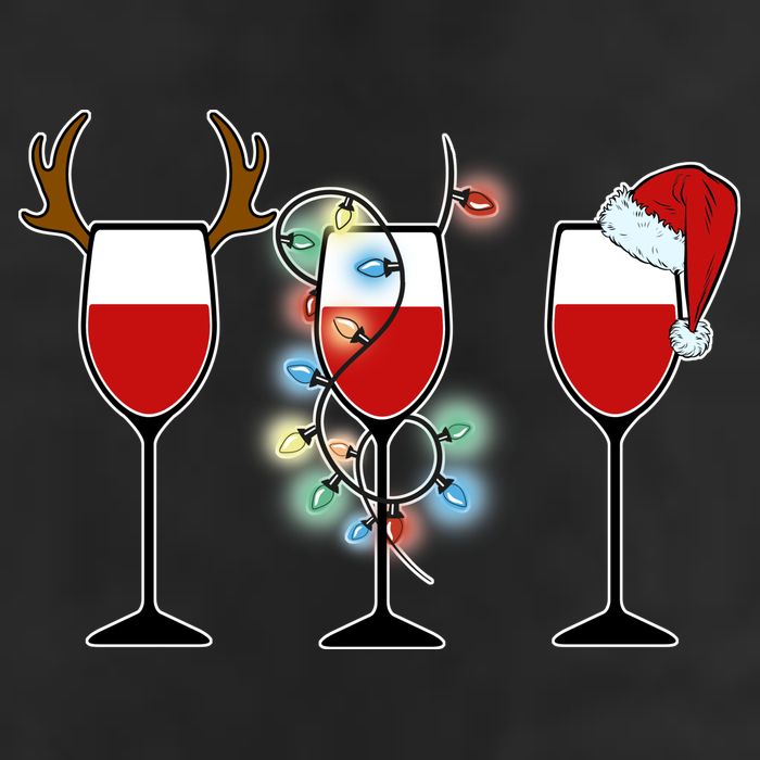 Christmas Wine Party 7 Panel Mesh Trucker Snapback Hat