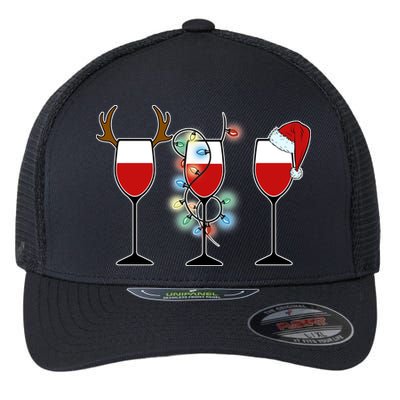 Christmas Wine Party Flexfit Unipanel Trucker Cap