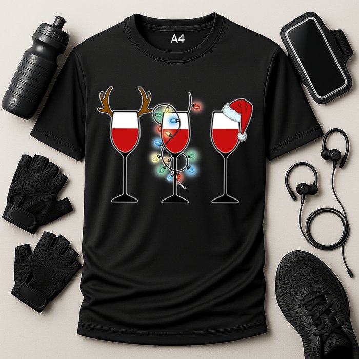 Christmas Wine Party Cooling Performance Crew T-Shirt
