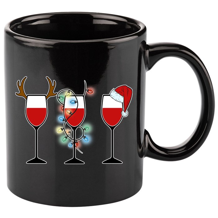Christmas Wine Party 11oz C Handle Ceramic Mug