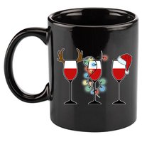 Christmas Wine Party 11oz C Handle Ceramic Mug