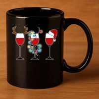 Christmas Wine Party 11oz C Handle Ceramic Mug
