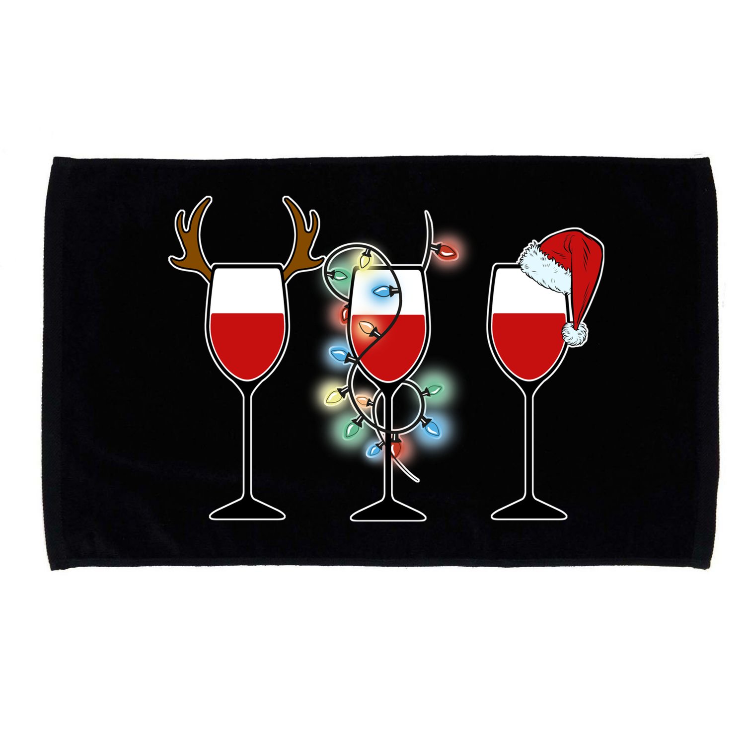 Christmas Wine Party Microfiber Hand Towel