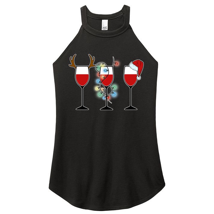 Christmas Wine Party Women's Perfect Tri Rocker Tank