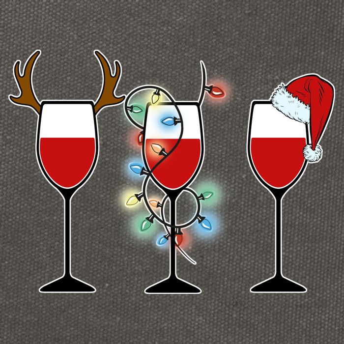 Christmas Wine Party Cotton Canvas Backpack