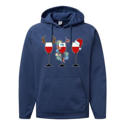 Christmas Wine Party Performance Fleece Hoodie