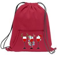 Christmas Wine Party Sweatshirt Cinch Pack Bag