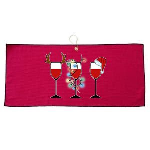 Christmas Wine Party Large Microfiber Waffle Golf Towel