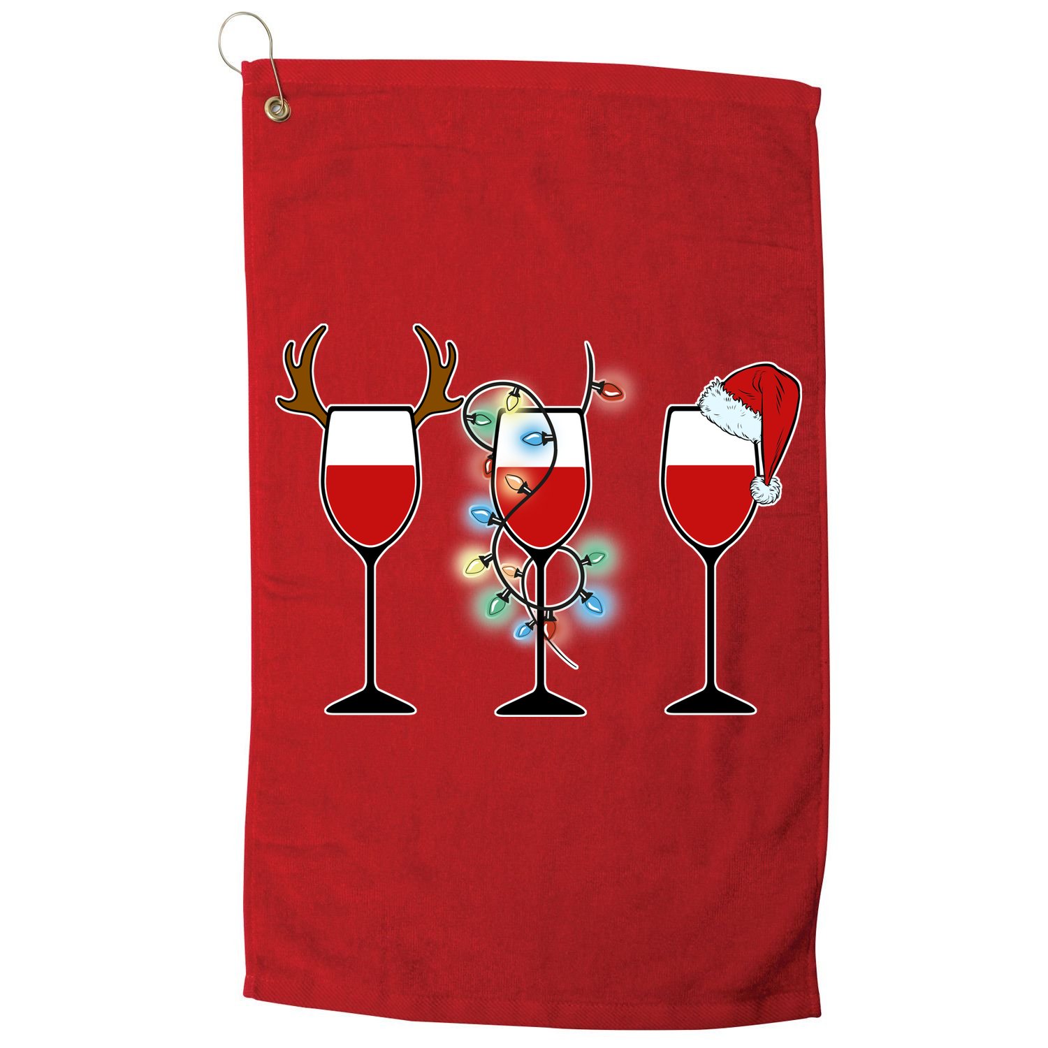 Christmas Wine Party Golf Towel