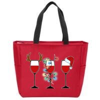 Christmas Wine Party Zip Tote Bag