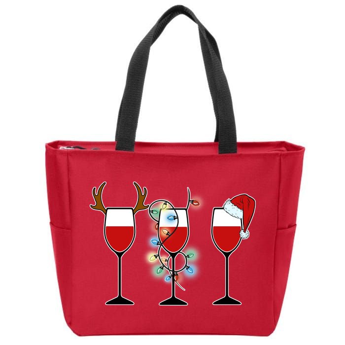 Christmas Wine Party Zip Tote Bag