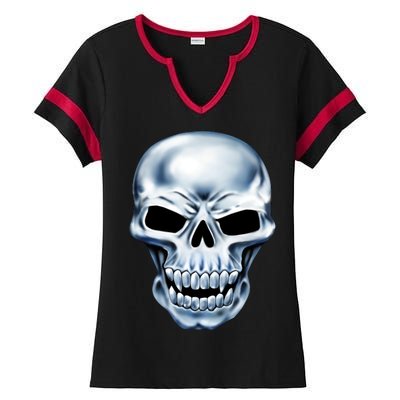 Chrome Skull Ladies Halftime Notch Neck Tee