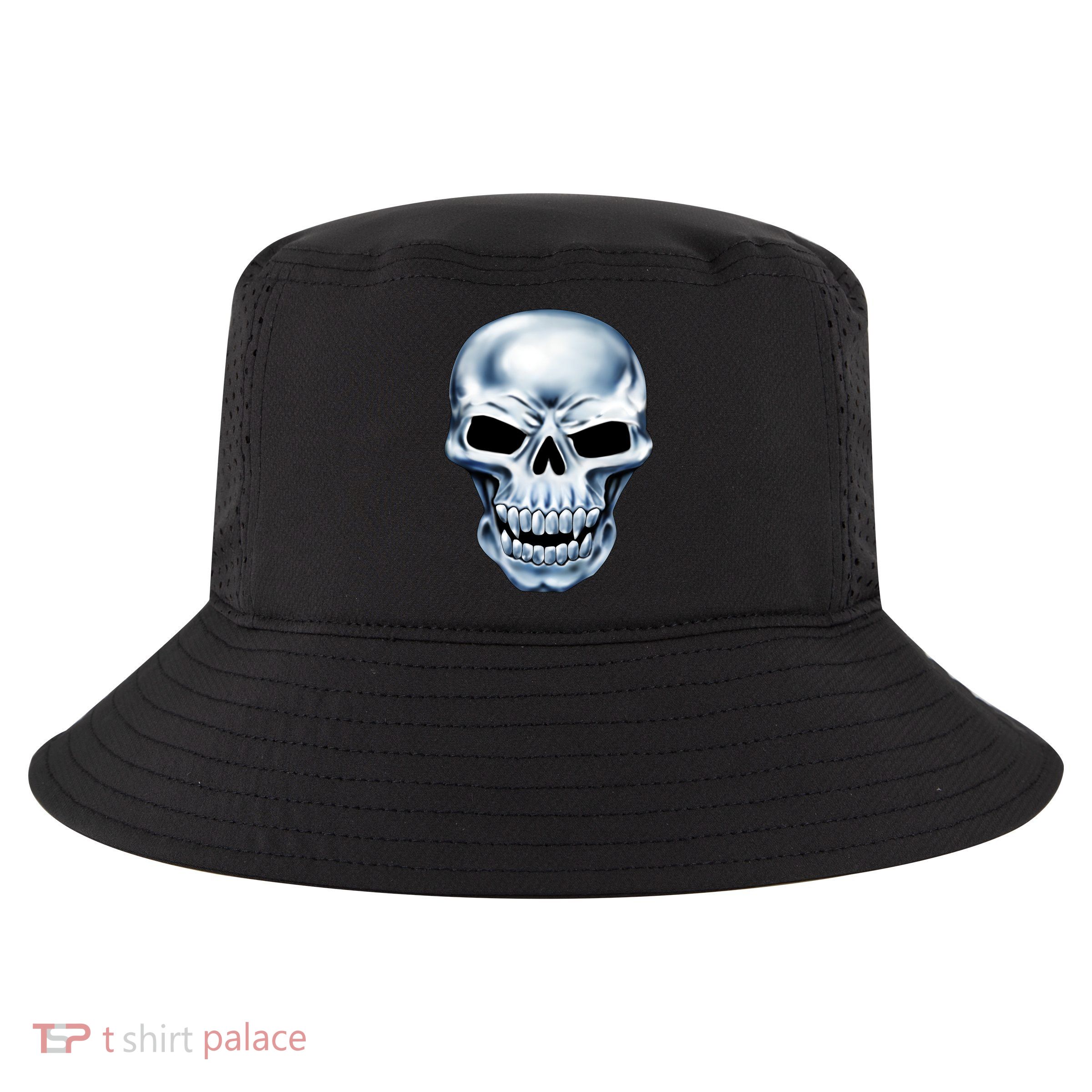 Chrome Skull Cool Comfort Performance Bucket Hat