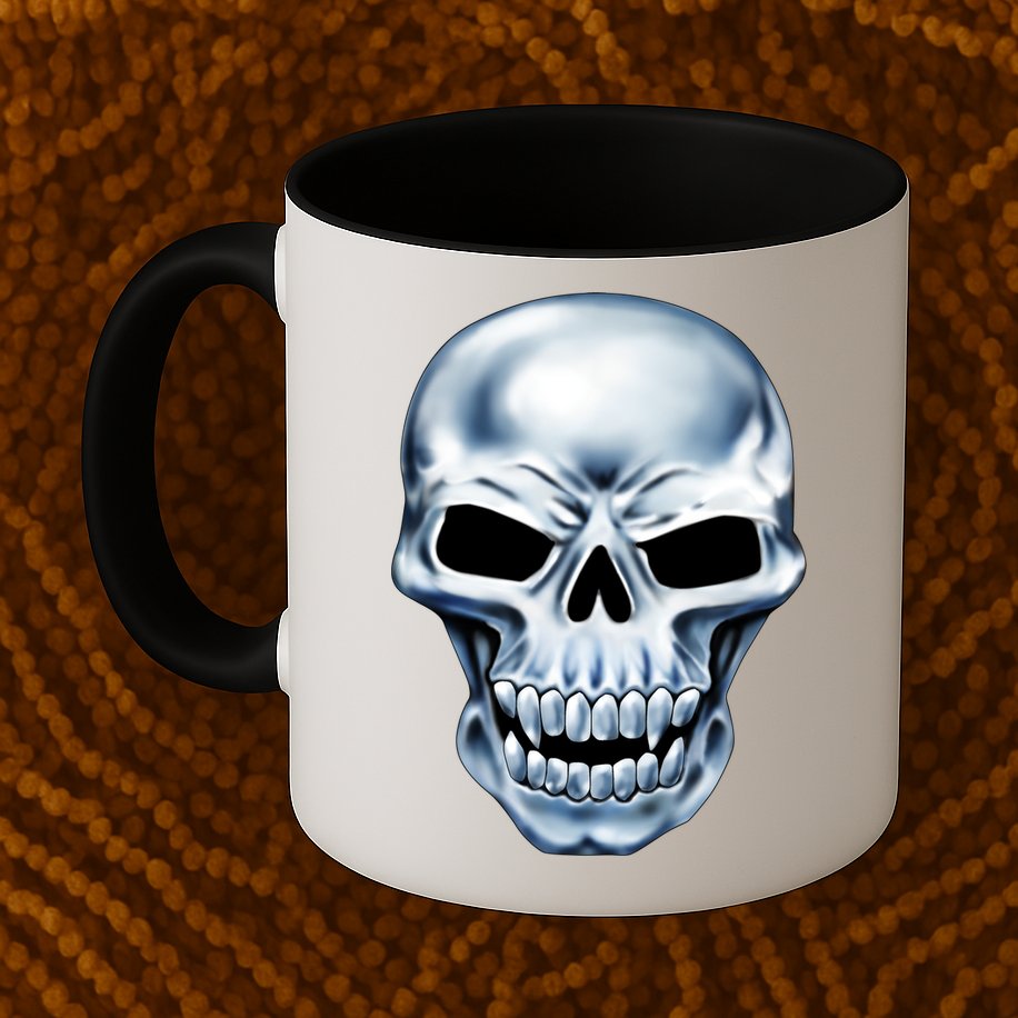 Chrome Skull Mug