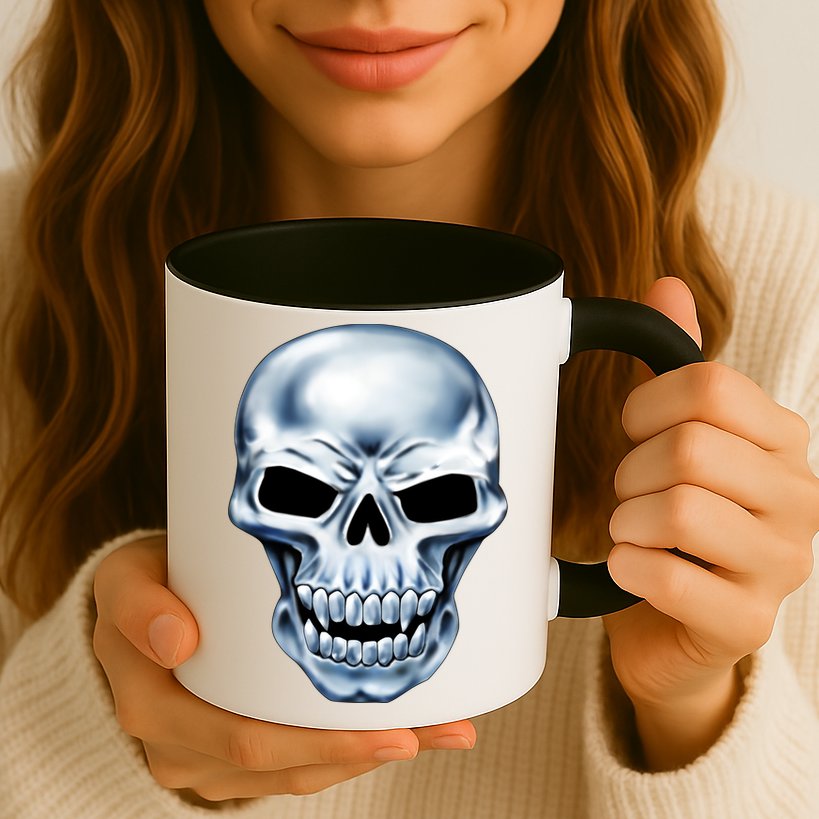 Chrome Skull Mug