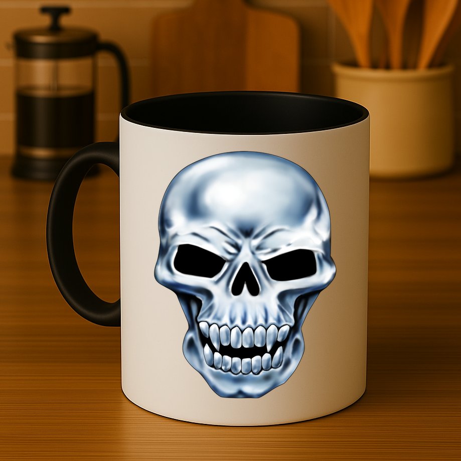 Chrome Skull Mug