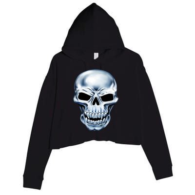 Chrome Skull Crop Fleece Hoodie