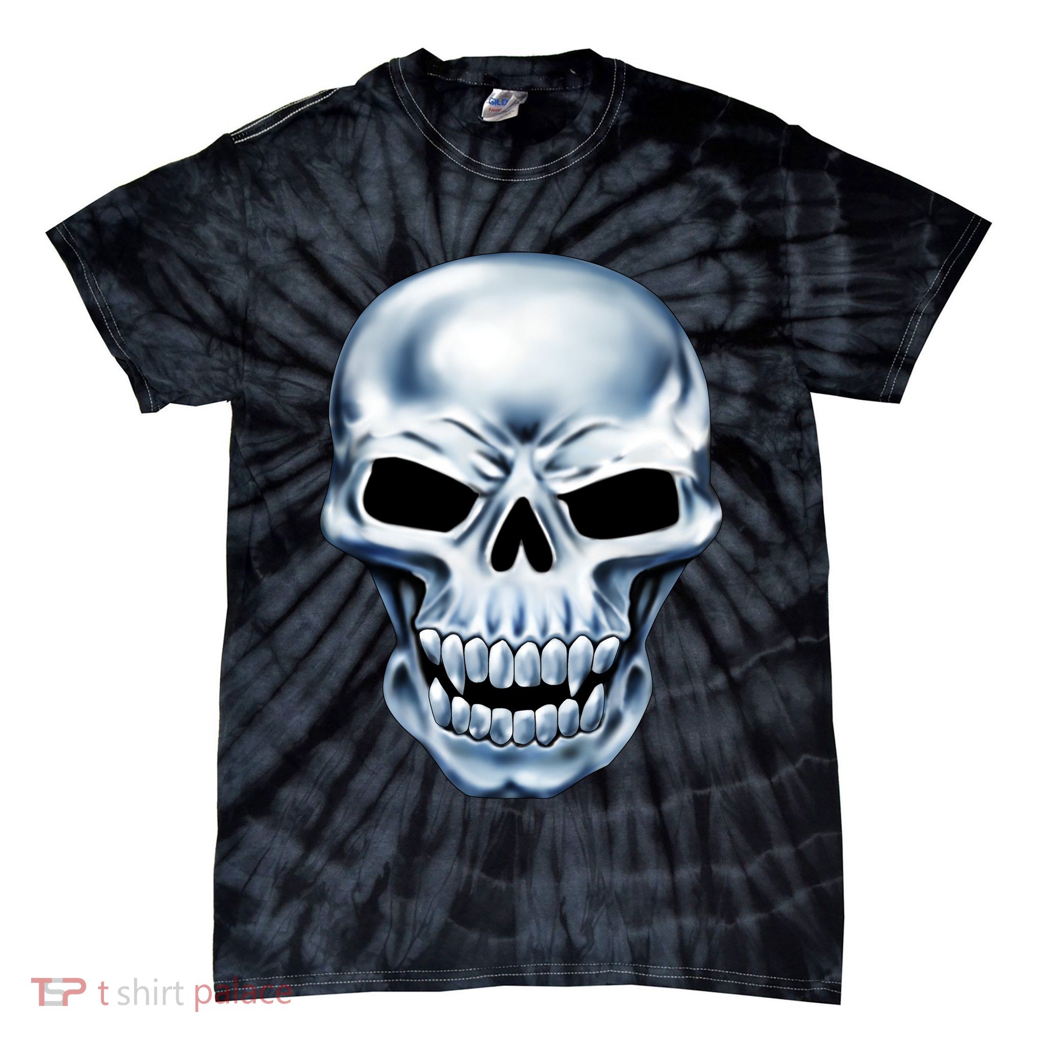 Chrome Skull Tie-Dye T-Shirt
