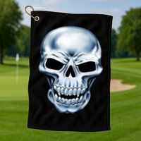 Chrome Skull Golf Towel