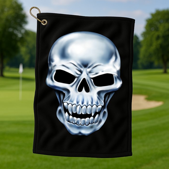 Chrome Skull Golf Towel
