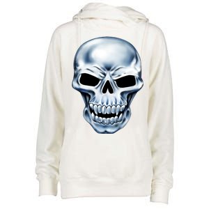 Chrome Skull Womens Funnel Neck Pullover Hood