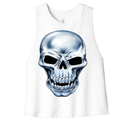 Chrome Skull Women's Racerback Cropped Tank