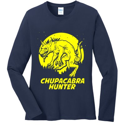 Chupacabra Hide & Seek Hunter Champion Cryptid Ladies Long Sleeve Shirt
