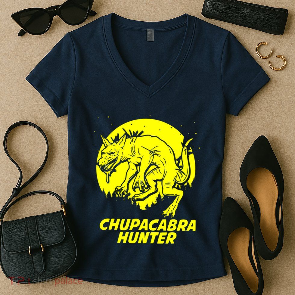 Chupacabra Hide & Seek Hunter Champion Cryptid Women's V-Neck T-Shirt