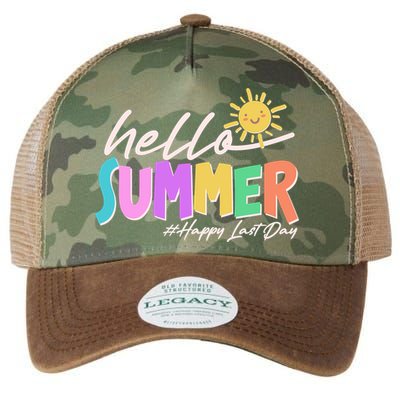 Cute Hello Summer #Happy Last Day Legacy Tie Dye Trucker Hat