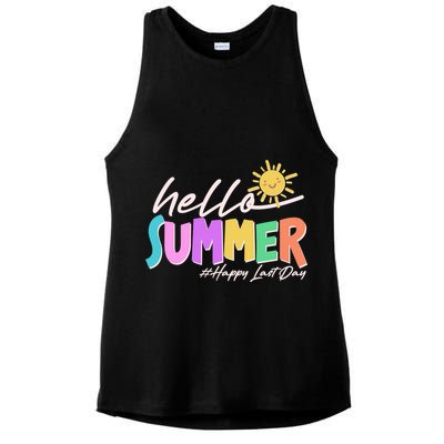 Cute Hello Summer #Happy Last Day Ladies PosiCharge Tri-Blend Wicking Tank