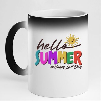 Cute Hello Summer #Happy Last Day 11oz Black Color Changing Mug