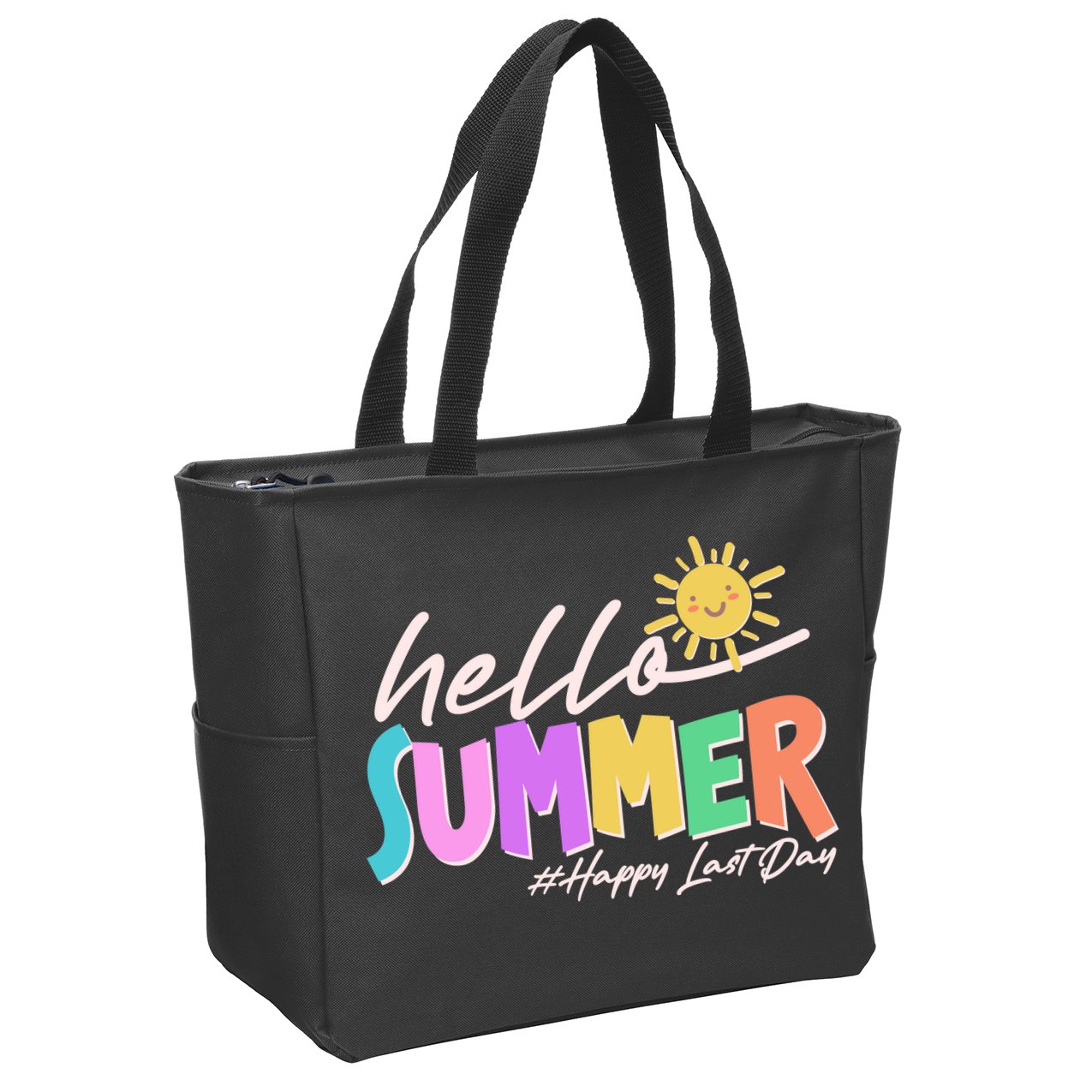 Cute Hello Summer #Happy Last Day Zip Tote Bag