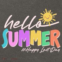 Cute Hello Summer #Happy Last Day Cotton Canvas Backpack