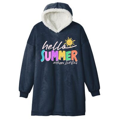 Cute Hello Summer #Happy Last Day Hooded Wearable Blanket