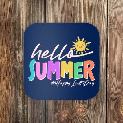 Cute Hello Summer #Happy Last Day Coaster