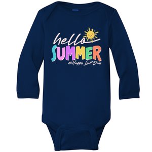 Cute Hello Summer #Happy Last Day Baby Long Sleeve Bodysuit