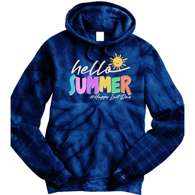 Cute Hello Summer #Happy Last Day Tie Dye Hoodie