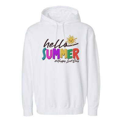 Cute Hello Summer #Happy Last Day Garment-Dyed Fleece Hoodie