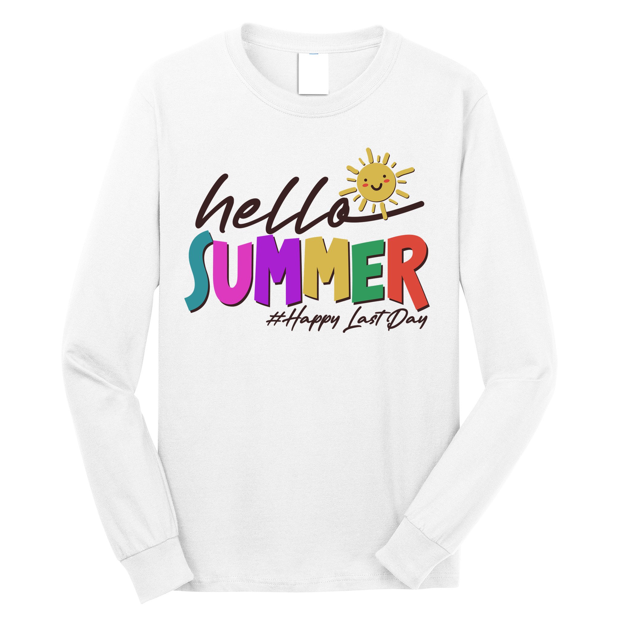 Cute Hello Summer #Happy Last Day Long Sleeve Shirt