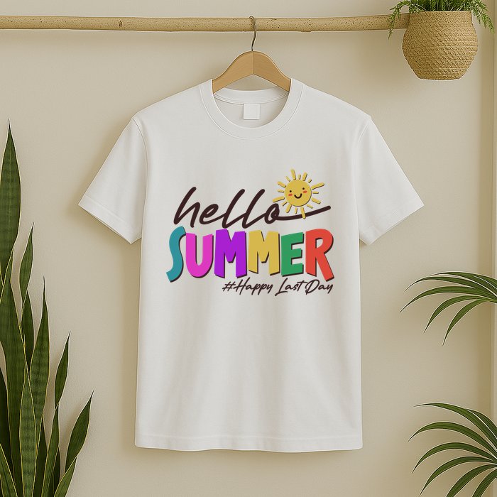 Cute Hello Summer #Happy Last Day T-Shirt