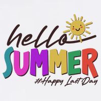 Cute Hello Summer #Happy Last Day Button