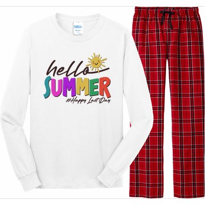 Cute Hello Summer #Happy Last Day Long Sleeve Pajama Set