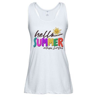 Cute Hello Summer #Happy Last Day Ladies Essential Flowy Tank
