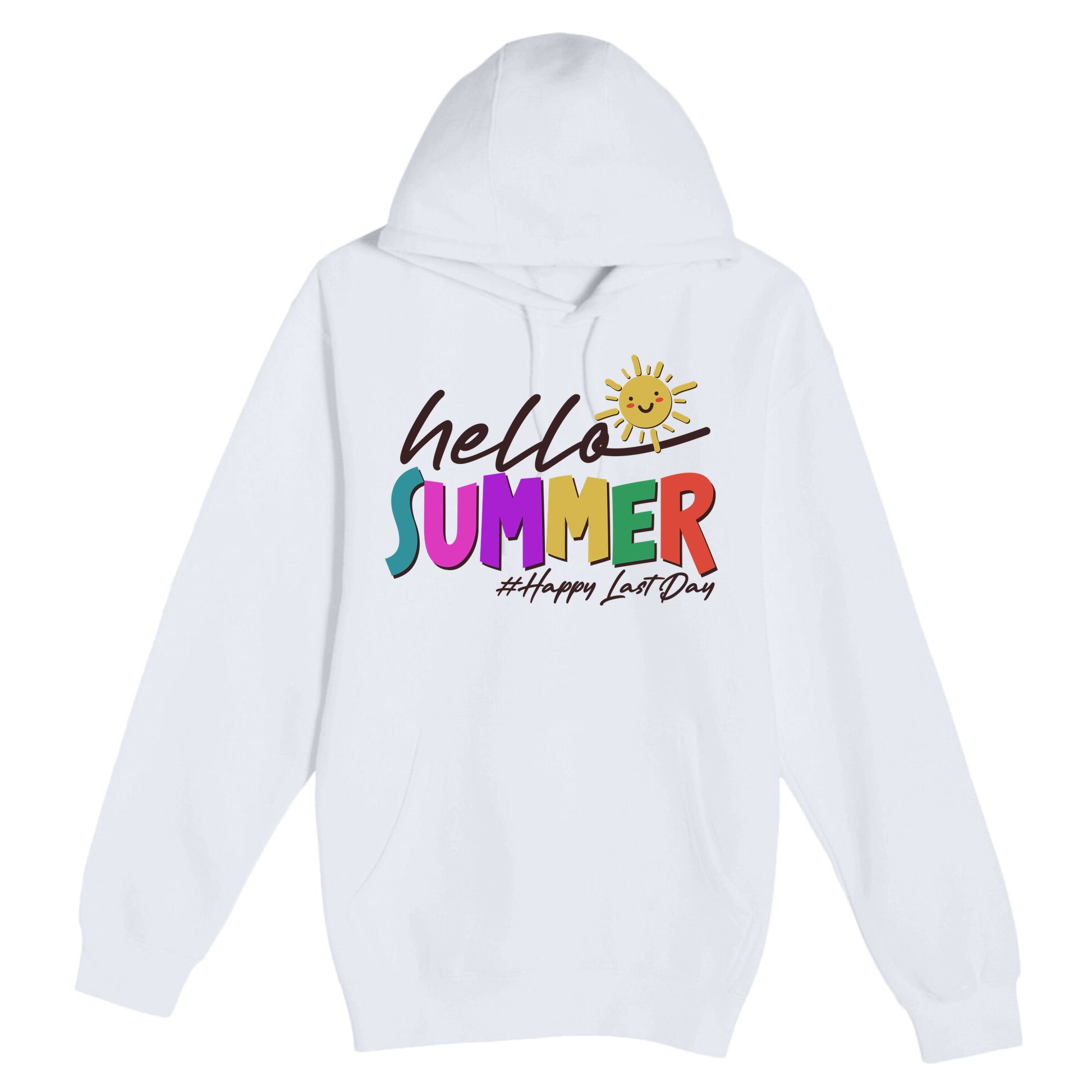 Cute Hello Summer #Happy Last Day Premium Pullover Hoodie