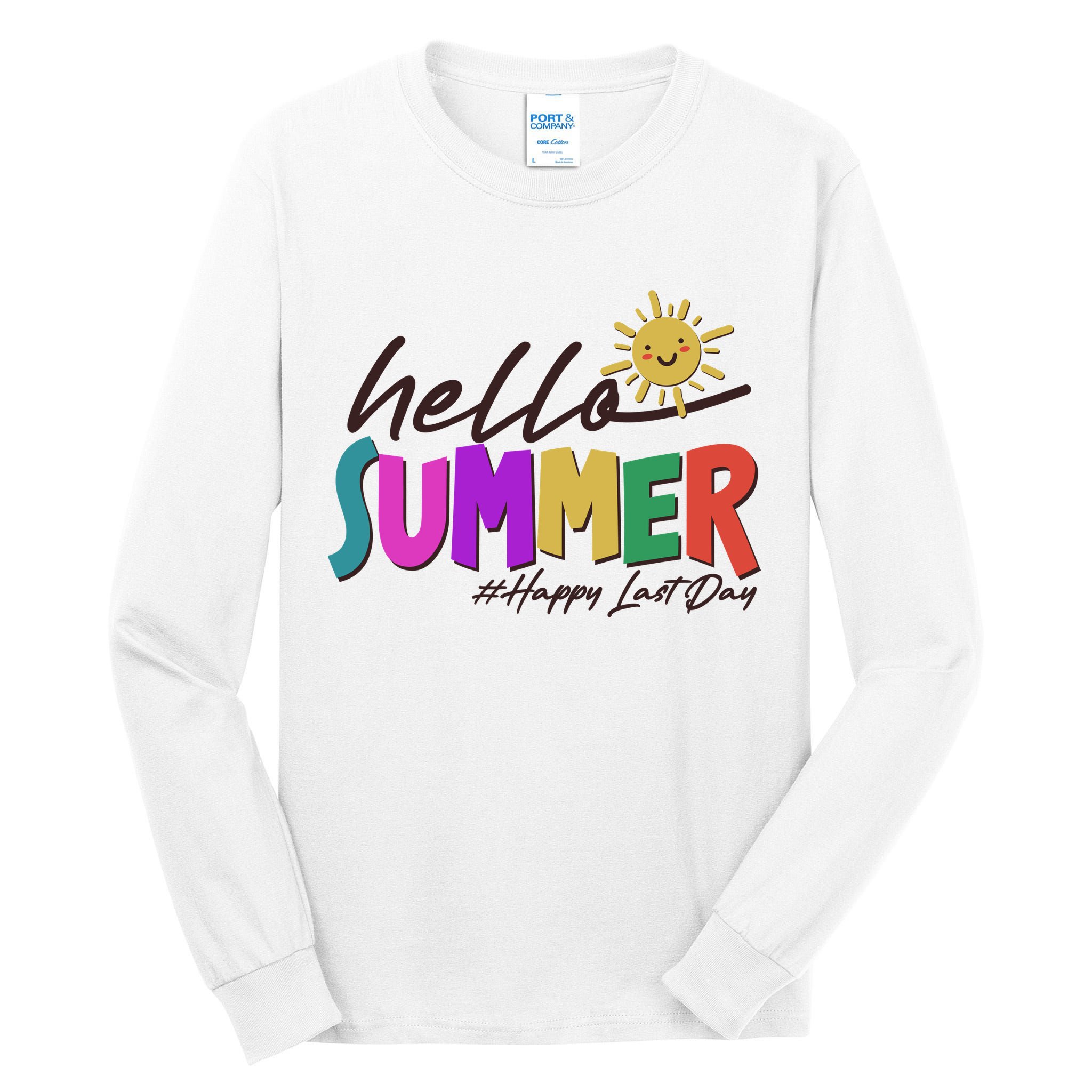 Cute Hello Summer #Happy Last Day Tall Long Sleeve T-Shirt